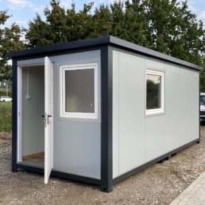 Bürocontainer 6,00 x 2,40m mit WC, Dusche und Teeküche