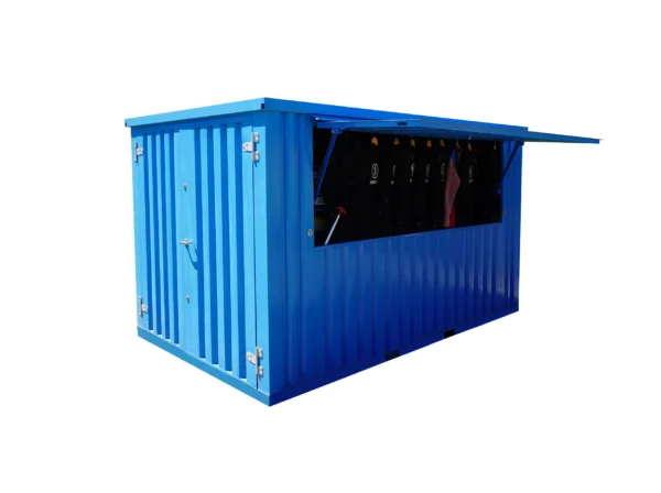 XL 3x2m Demontierbarer Barcontainer Blau RAL 5015