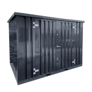 Anthrazitfarbener demontierbarer Container 3 × 2 Meter – mit Doppeltür (Längsseite)