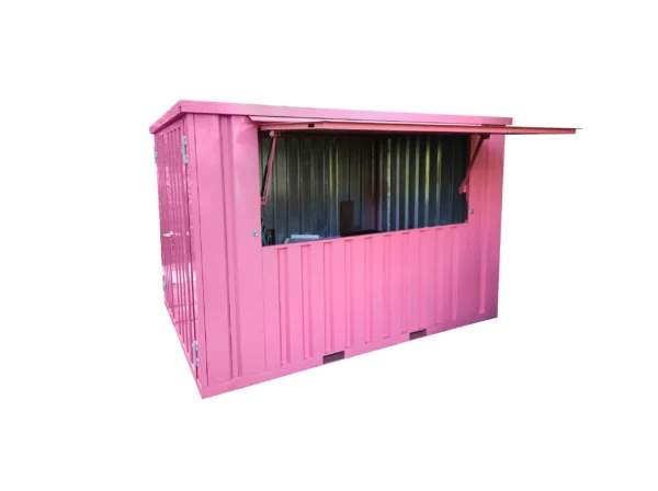 XL 3×2 m demontierbarer Barcontainer Pink RAL 3015