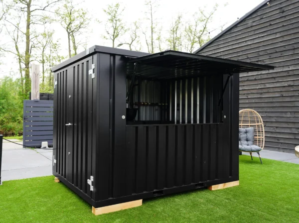 XL 4×3 Meter Schwarz RAL 9005 Zerlegbarer Barcontainer – Bild 4