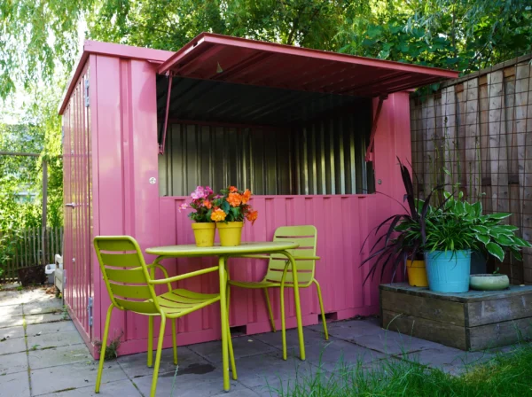 XL 3×2 m demontierbarer Barcontainer Pink RAL 3015 – Bild 4