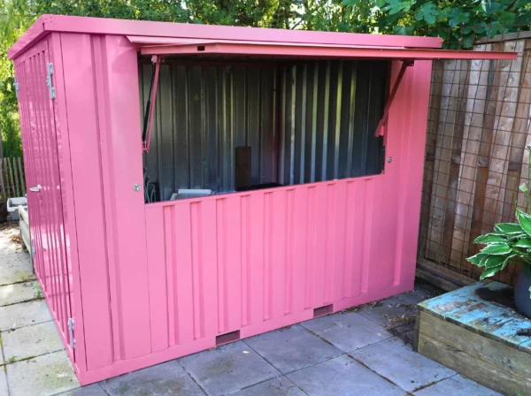 XL 3×2 m demontierbarer Barcontainer Pink RAL 3015 – Bild 9