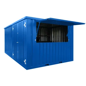 XL 4×3 Meter Demontierbarer Barcontainer Blau RAL 5015