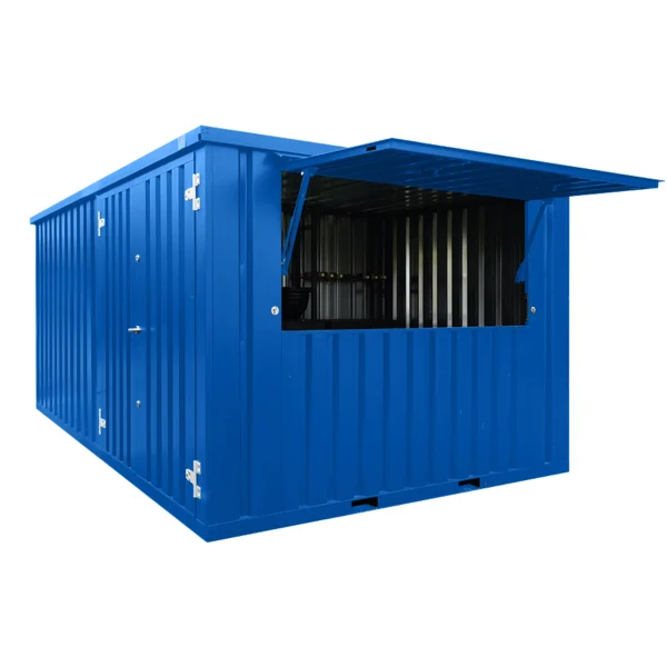 XL 4×3 Meter Demontierbarer Barcontainer Blau RAL 5015