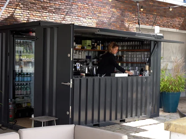 XL 4×3 Meter Schwarz RAL 9005 Zerlegbarer Barcontainer